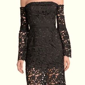 1st Sight | Lace Above the Knee Dress | XS | Rich Black